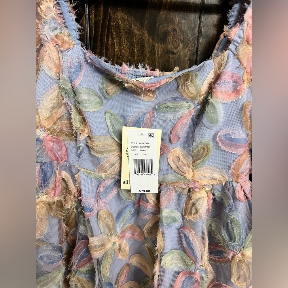 NWT: Allison + Kelly Pastel Floral Puff Sleeve Baby Doll Dress- Size: Small - Picture 7 of 13